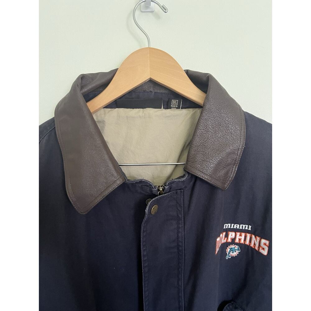 Vtg Dunbrooke Distinctive Images 3XL Canvas Trucker Jacket Miami Dolphins - Picture 7 of 10